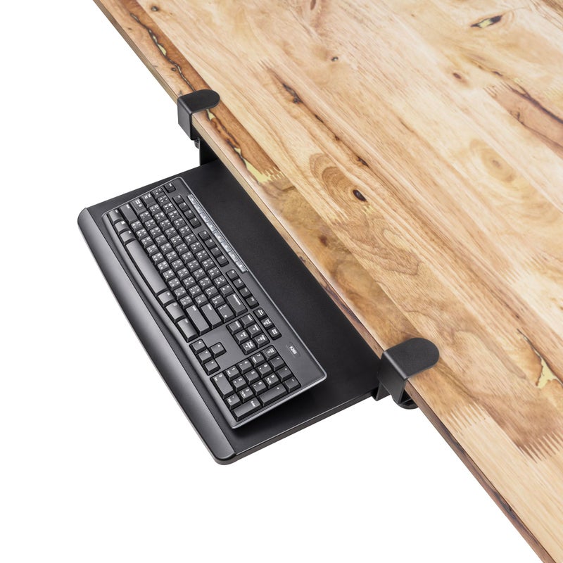 EHO صينية لوحة المفاتيح القابلة للتثبيت على المكتب EHO Prime، درج منزلق قابل للسحب تحت المكتب، منصة مريحة موفرة للمساحة للوحة المفاتيح القياسية، تمديد محطة العمل الكبير 20" x 11.5" - Image 1